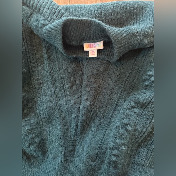LuLaRoe Andrea Knit Sweater Dark Green Size Medium - Picture 3 of 7